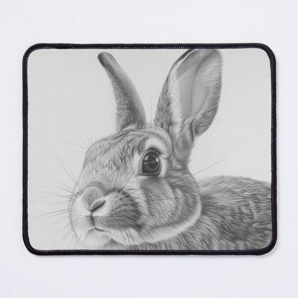Item preview, Black and white Rabbit pencil drawing designed and sold by Pencil-Art.