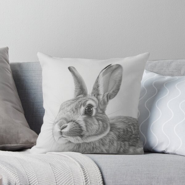 Item preview, Black and white Rabbit pencil drawing designed and sold by Pencil-Art.