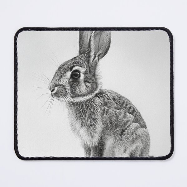Item preview, Black and white Rabbit pencil drawing designed and sold by Pencil-Art.
