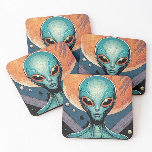 Item preview, Space Alien Retro Artwork designed and sold by Planetporridge.