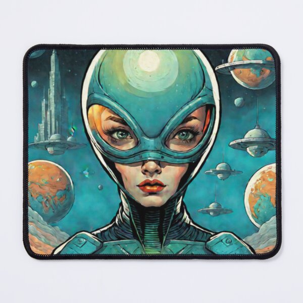 Item preview, Retro Design Space Alien Woman Art  designed and sold by Planetporridge.