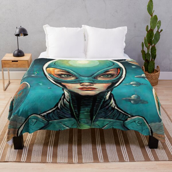 Item preview, Retro Design Space Alien Woman Art  designed and sold by Planetporridge.