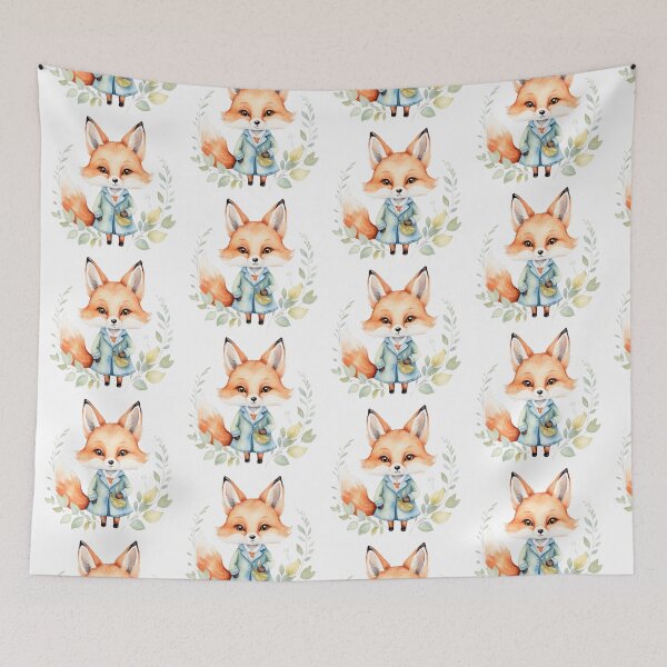 Item preview, Adorable Watercolor Fox Character designed and sold by Victoria Riabov.