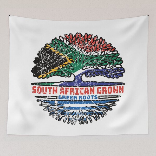 Item preview, Greece Greek South African South Africa Tree Roots Flag designed and sold by FlagX.