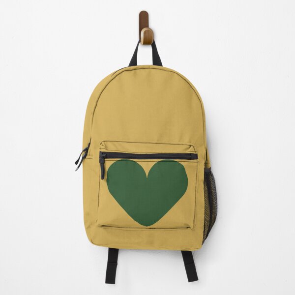 Item preview, Single PINE GREEN LOVE HEART on a GOLD Background designed and sold by RachelMacht.