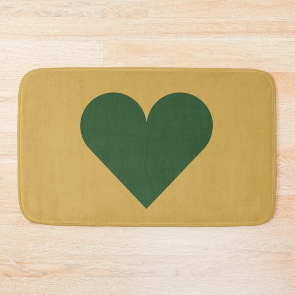 Item preview, Single PINE GREEN LOVE HEART on a GOLD Background designed and sold by RachelMacht.