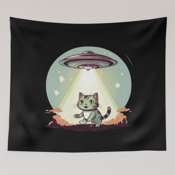 Item preview, UFO abducting a Cat designed and sold by Planetporridge.