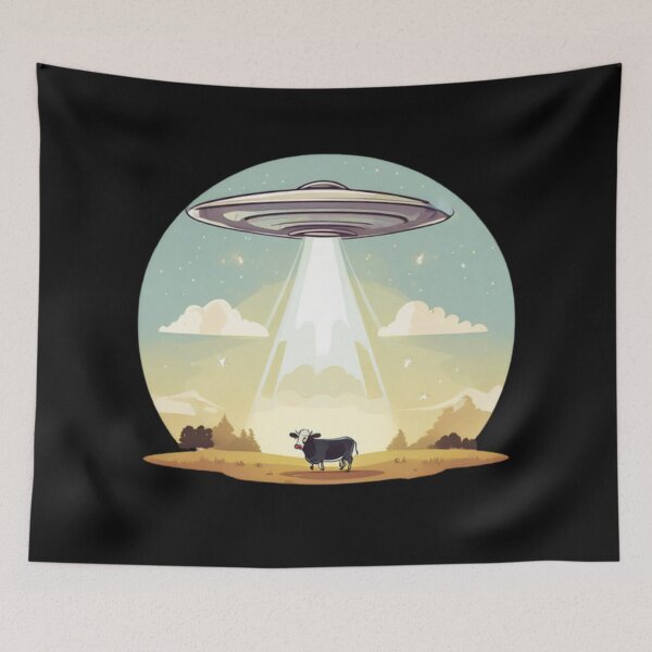 Item preview, UFO abducting a Cow designed and sold by Planetporridge.