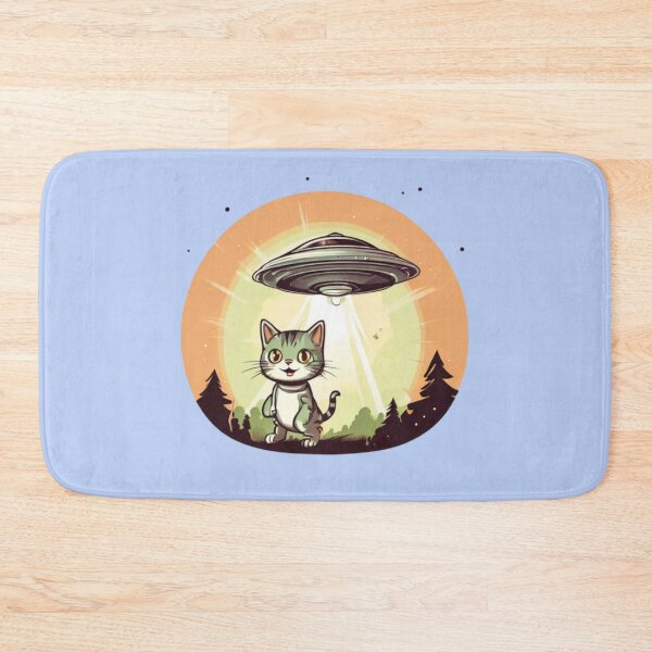 Item preview, UFO abducting a Cat Art designed and sold by Planetporridge.