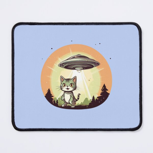 Item preview, UFO abducting a Cat Art designed and sold by Planetporridge.
