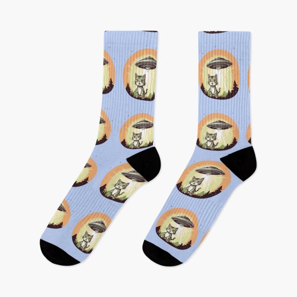 Item preview, UFO abducting a Cat Art designed and sold by Planetporridge.