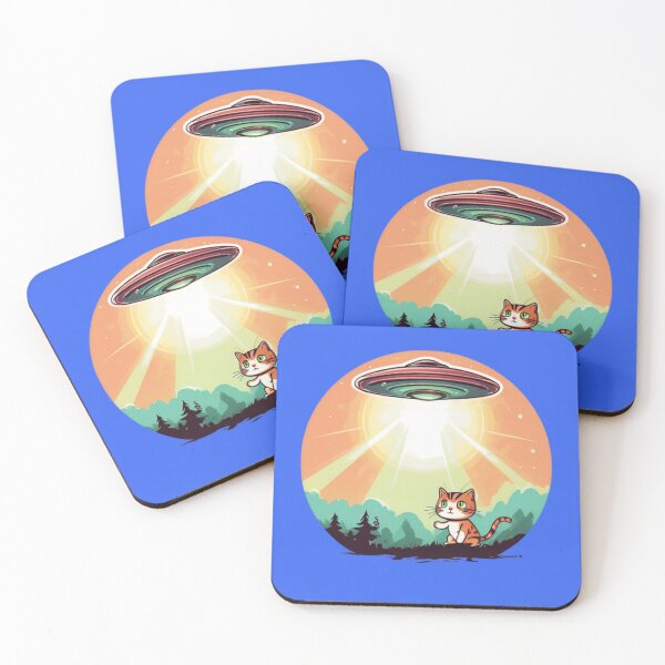 Item preview, UFO abducting a Cat Design designed and sold by Planetporridge.