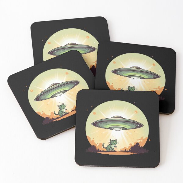 Item preview, Funny UFO abducting a Cat designed and sold by Planetporridge.