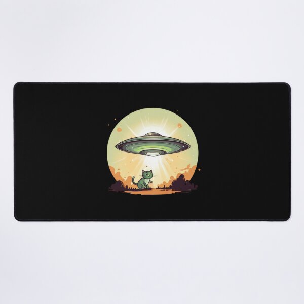Item preview, Funny UFO abducting a Cat designed and sold by Planetporridge.