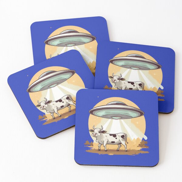 Item preview, UFO abducting a Cow Art designed and sold by Planetporridge.