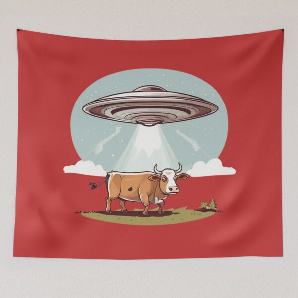 Item preview, UFO abducting a Cow Design designed and sold by Planetporridge.