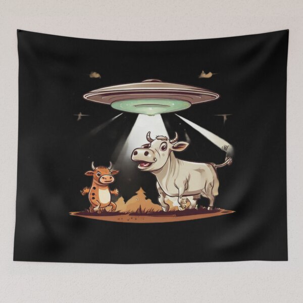 Item preview, UFO abducting a Cow Artwork designed and sold by Planetporridge.