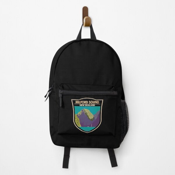 Item preview, Milford Sound New Zealand Travel Art Badge designed and sold by KrisSidDesigns.