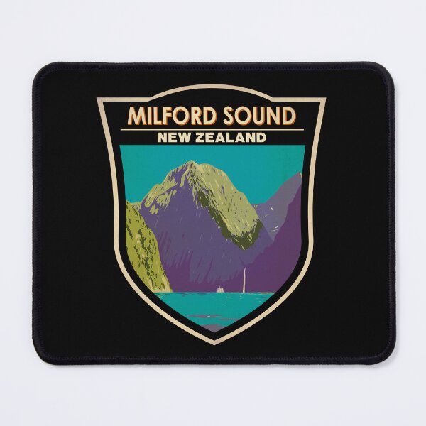 Item preview, Milford Sound New Zealand Travel Art Badge designed and sold by KrisSidDesigns.