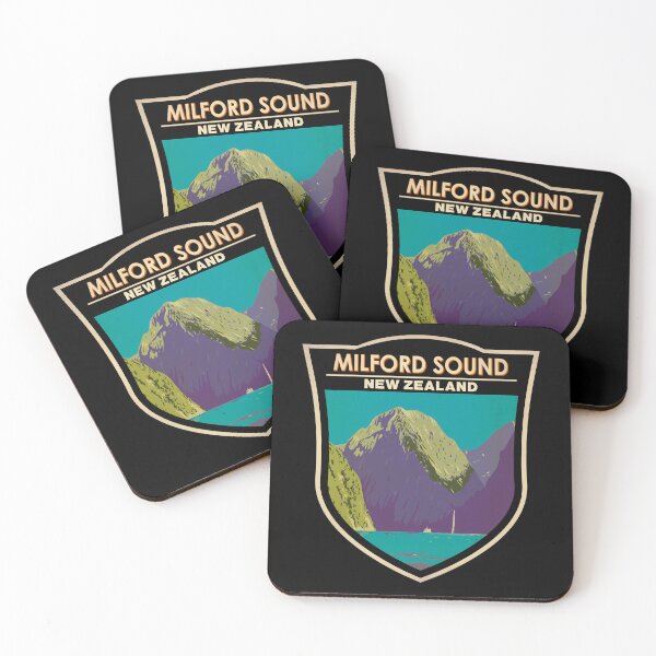 Item preview, Milford Sound New Zealand Travel Art Badge designed and sold by KrisSidDesigns.