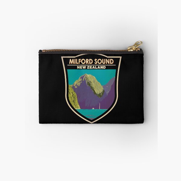 Item preview, Milford Sound New Zealand Travel Art Badge designed and sold by KrisSidDesigns.
