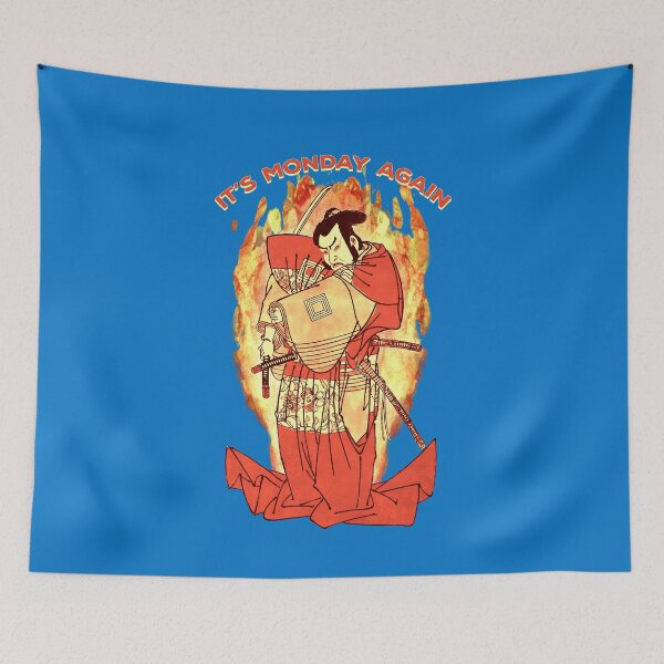 Item preview, Monday Vibes Funny Vintage Samurai Design designed and sold by ARTIZIT.