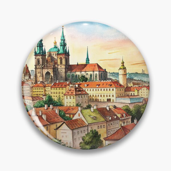 Item preview, Prague Cityscape Chronicles Sticker designed and sold by TroveVault.
