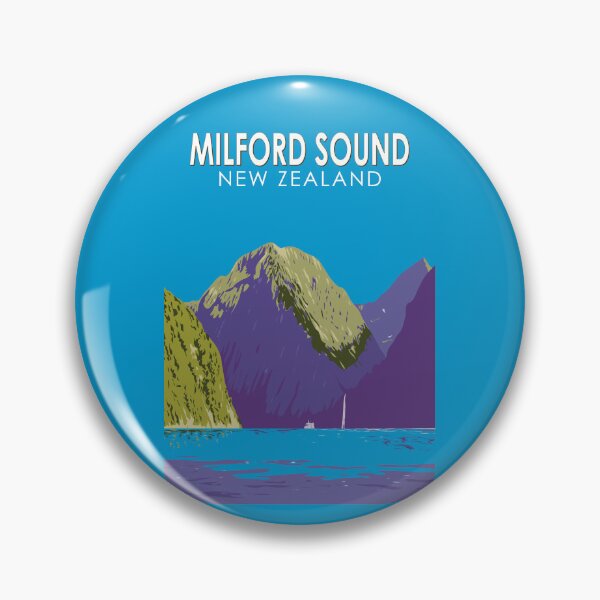 Item preview, Milford Sound New Zealand Travel Art Vintage designed and sold by KrisSidDesigns.