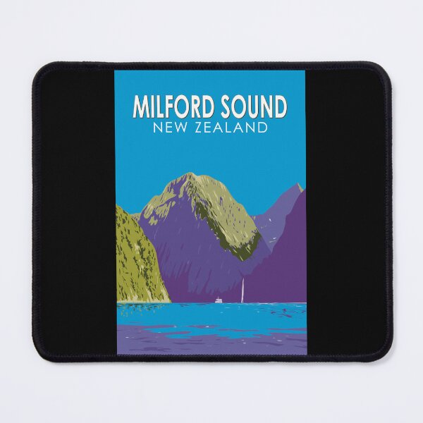 Item preview, Milford Sound New Zealand Travel Art Vintage designed and sold by KrisSidDesigns.