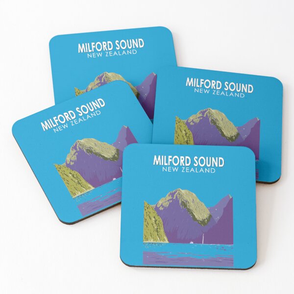 Item preview, Milford Sound New Zealand Travel Art Vintage designed and sold by KrisSidDesigns.