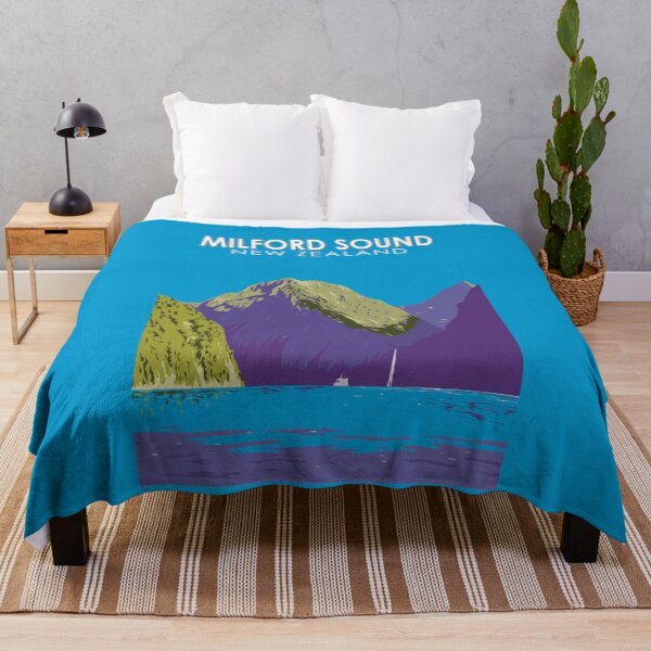 Item preview, Milford Sound New Zealand Travel Art Vintage designed and sold by KrisSidDesigns.