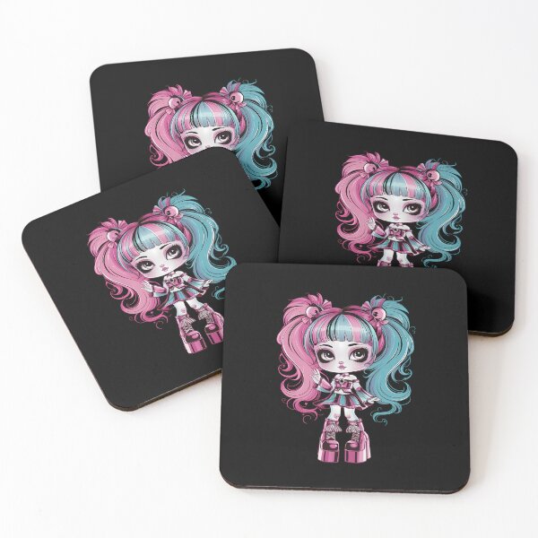Item preview,  Pink and Blue Hair Anime Girl Wearing Platform Shoes designed and sold by macadolie.