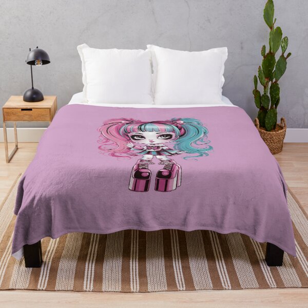 Item preview,  Pink and Blue Hair Anime Girl Wearing Platform Shoes designed and sold by macadolie.