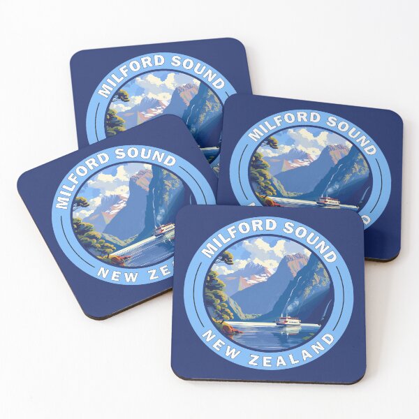 Item preview, Milford Sound New Zealand Fiordland Travel Art Badge designed and sold by KrisSidDesigns.