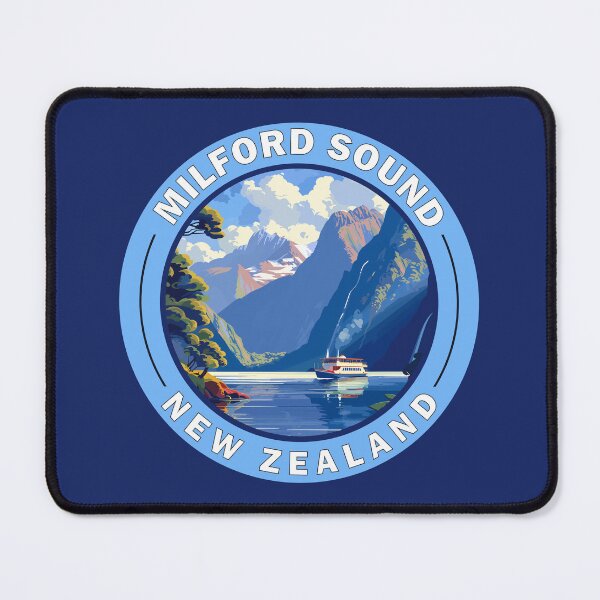 Item preview, Milford Sound New Zealand Fiordland Travel Art Badge designed and sold by KrisSidDesigns.