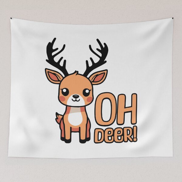 Item preview, Oh Deer! Cute Kawaii Deer Pun designed and sold by PMCreative.