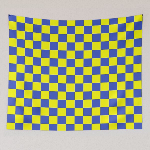 Item preview, Yellow Blue Checker Pattern Design designed and sold by PatternTitan.