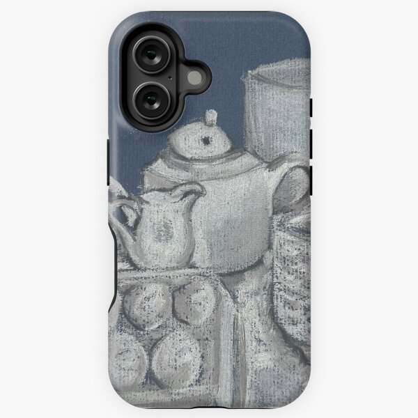White on blue iPhone Tough Case