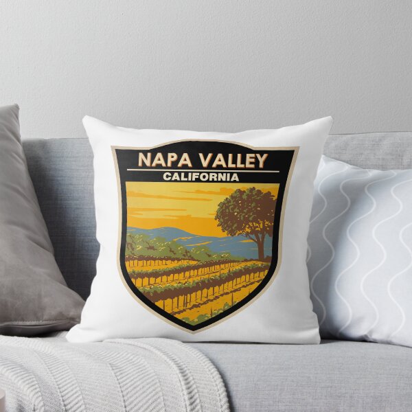Item preview, Napa Valley California Vineyard Travel Art Badge designed and sold by KrisSidDesigns.