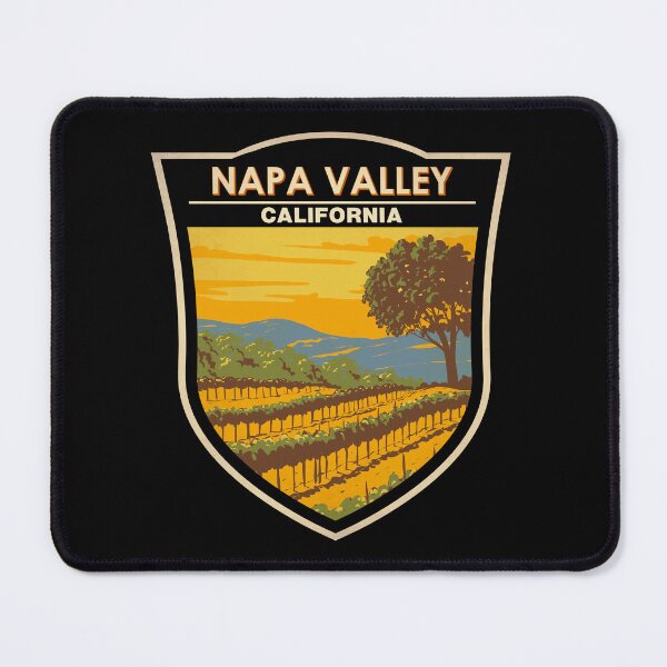 Item preview, Napa Valley California Vineyard Travel Art Badge designed and sold by KrisSidDesigns.