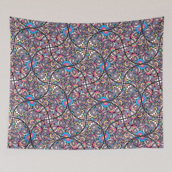 Item preview, 80s Aerobics Rainbow Daisy Doodle Art Deco Fans designed and sold by Triplicate Limited.