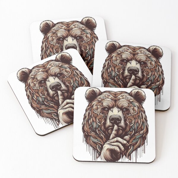 Item preview, "Abstract Design Grizzly Bear: Talking Like a Mafia Don with Artistic Human Expressions" designed and sold by ZulryLifestyles.