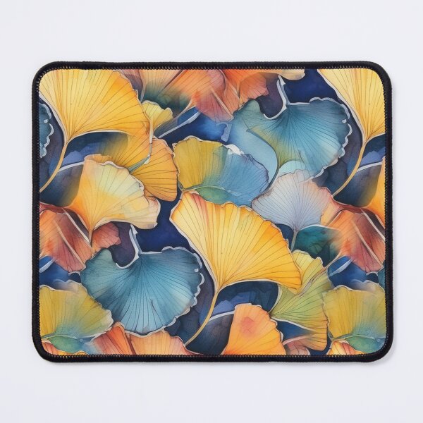 Item preview, Blue yellow gingko biloba leaves nature #pattern #nature designed and sold by JBJart.