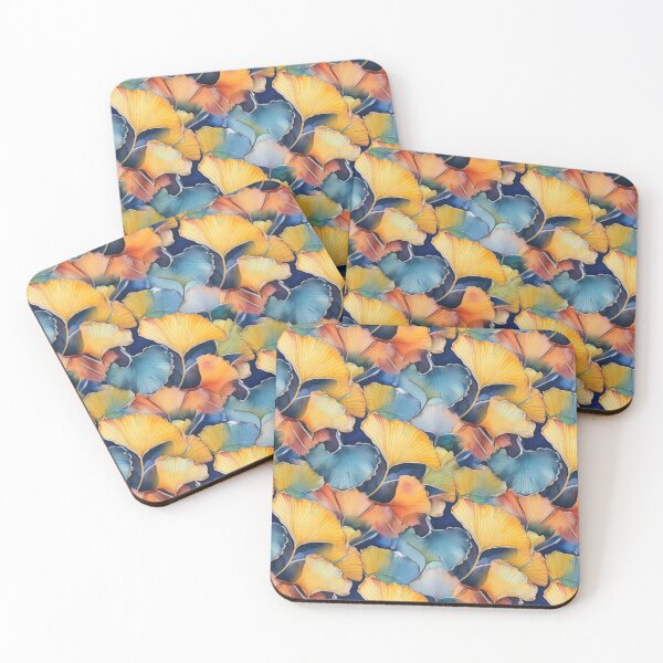 Item preview, Blue yellow gingko biloba leaves nature #pattern #nature designed and sold by JBJart.