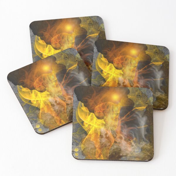 Item preview, Glowing clouds of smoke emerge from the crack in the rock designed and sold by AnnabellaRh.