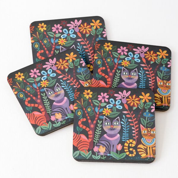 Item preview, Colorful Cat, Abstract Cat, Cat Folk Art designed and sold by xiao xuans.