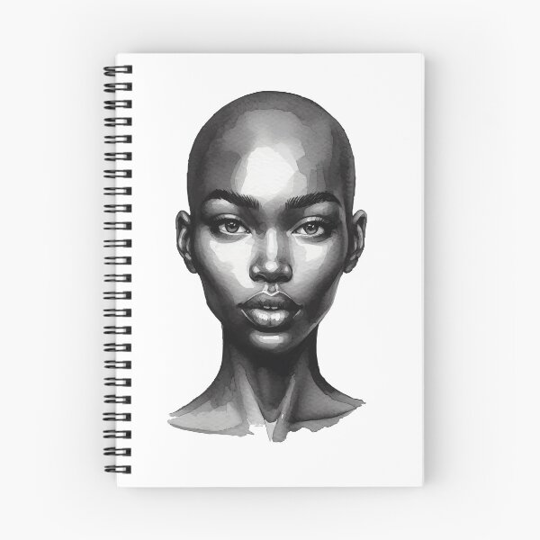 Item preview, Mulher linda negra rosto belo olhar profundo preto e branco designed and sold by GirlaineSQ.