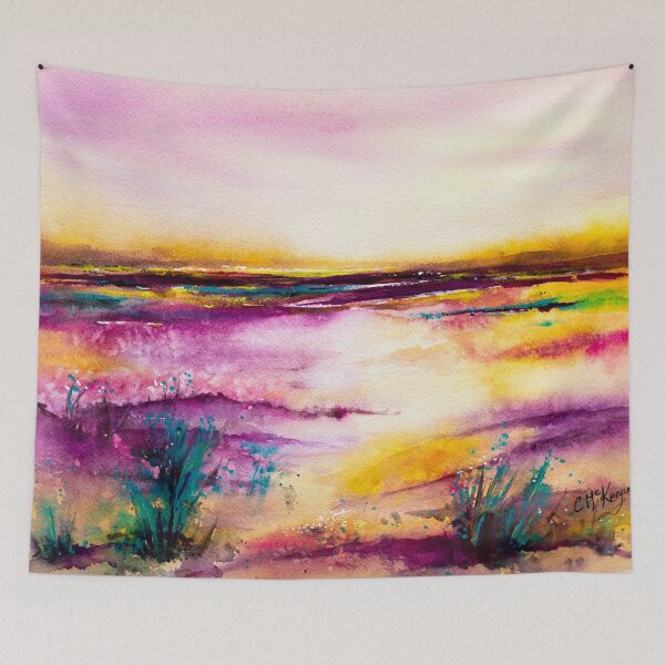 Item preview, EVENING GLOW - ABSTRACT LANDSCAPE designed and sold by carriemckenzie.