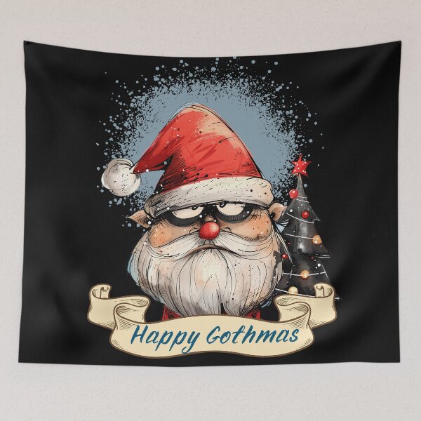 Item preview, Funny Goth Christmas Santa Claus Happy Gothmas Holiday designed and sold by MTJ-Mushrooms.