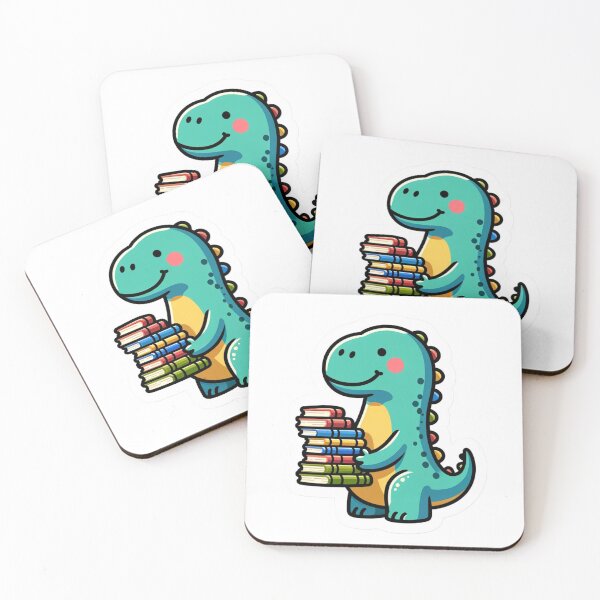 Item preview, Cute Dinosaur carrying a stack of books designed and sold by BrinaandPops.